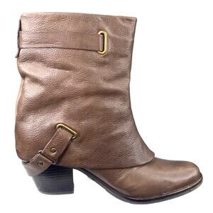 Matisse Women's Brown Leather Slouchy Cuffed Ankle Boot Size US 7.5
